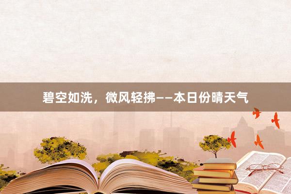 碧空如洗，微风轻拂——本日份晴天气